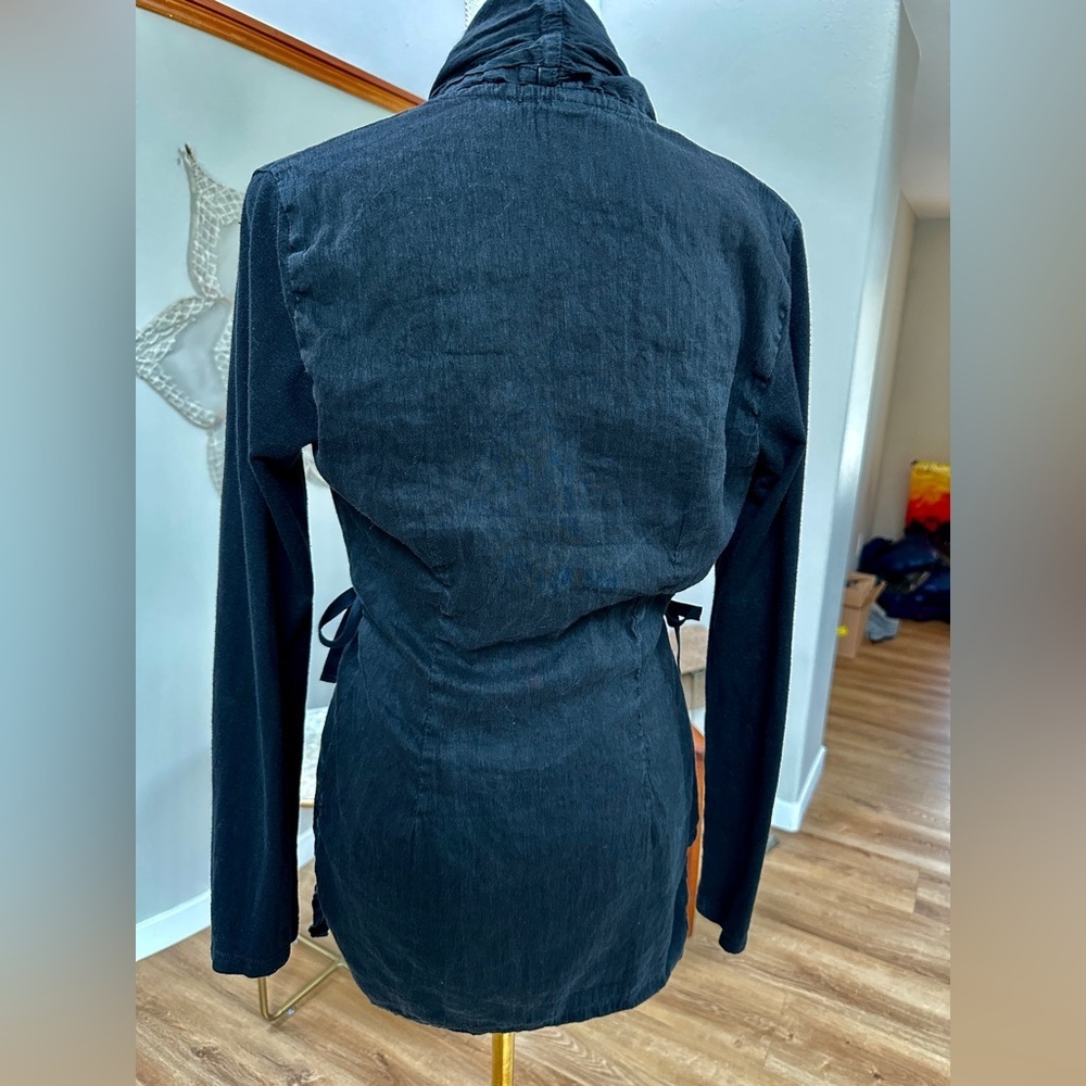 Prairie underground silk, hemp, cotton blend kimono waist tie overshirt jacket - Picture 3 of 6